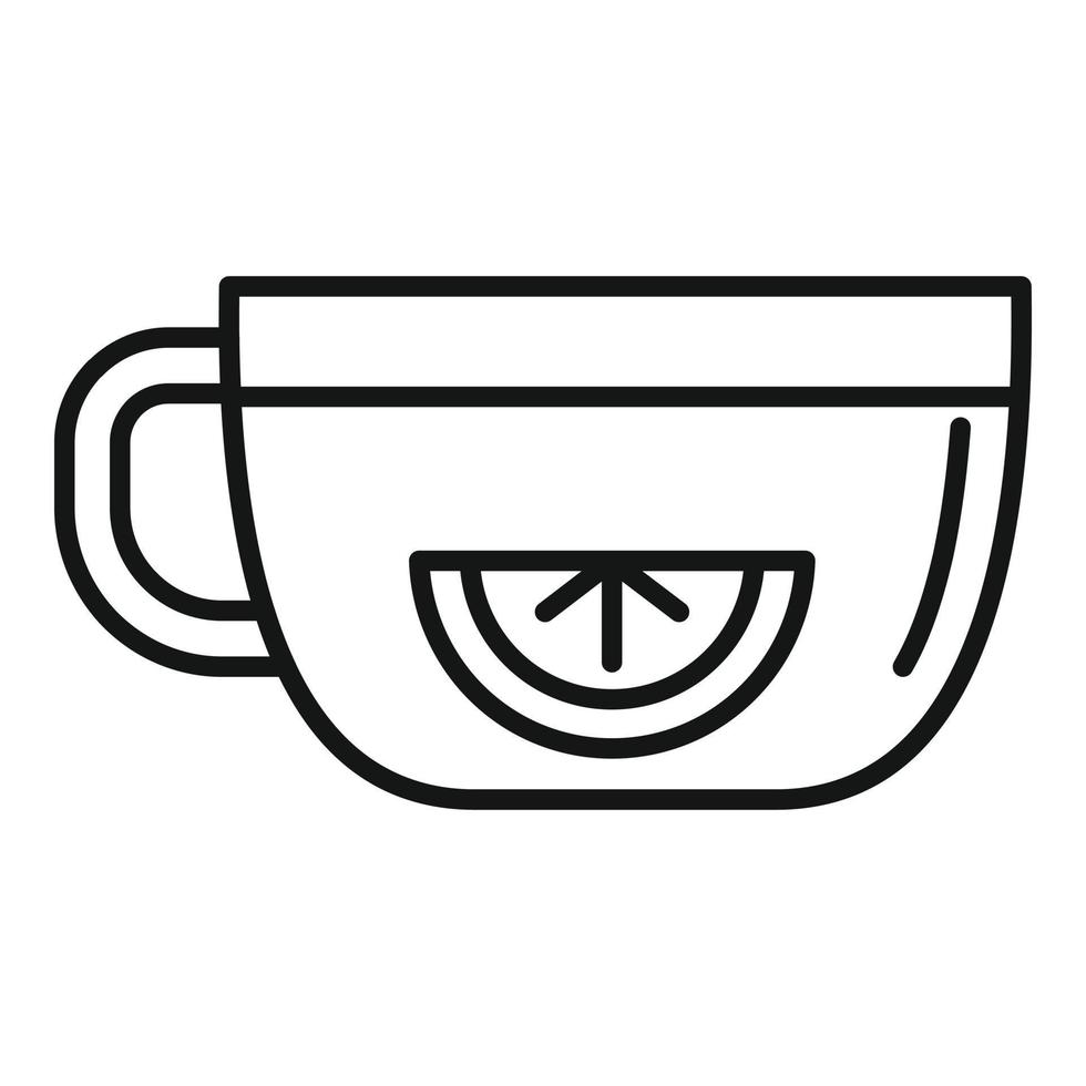 Lemon tea cup icon outline vector. Hot drink vector