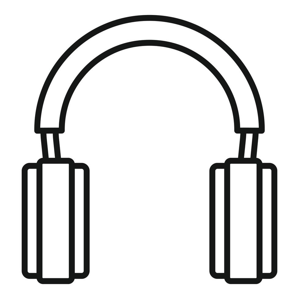 Support center headset icon outline vector. Headphone microphone vector