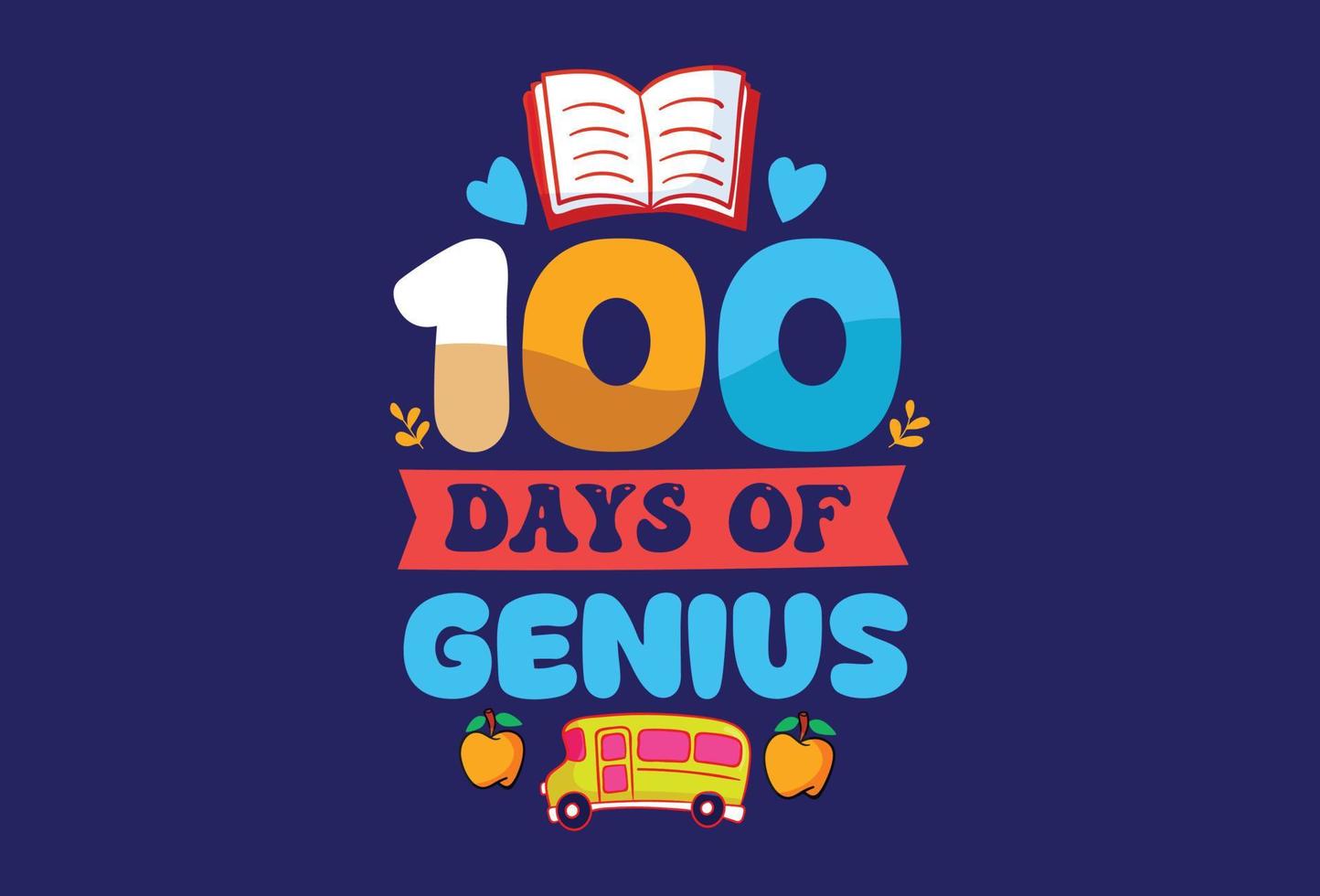 100 days of school colorful typography t shirt design bundle for print on demand 15109696 Vector