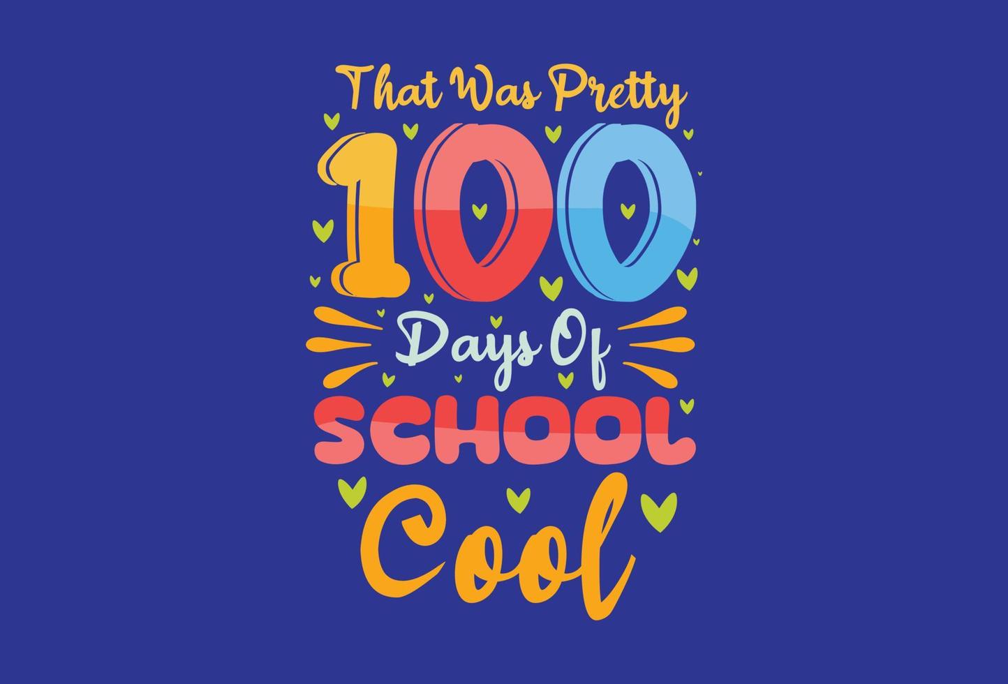 100 days of school colorful typography t shirt design bundle for print on demand 15109711 Vector
