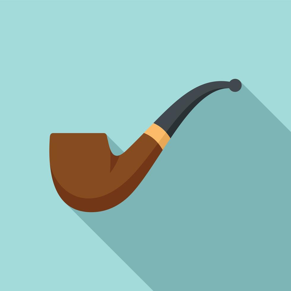 Classic smoke pipe icon flat vector. Old smoker vector