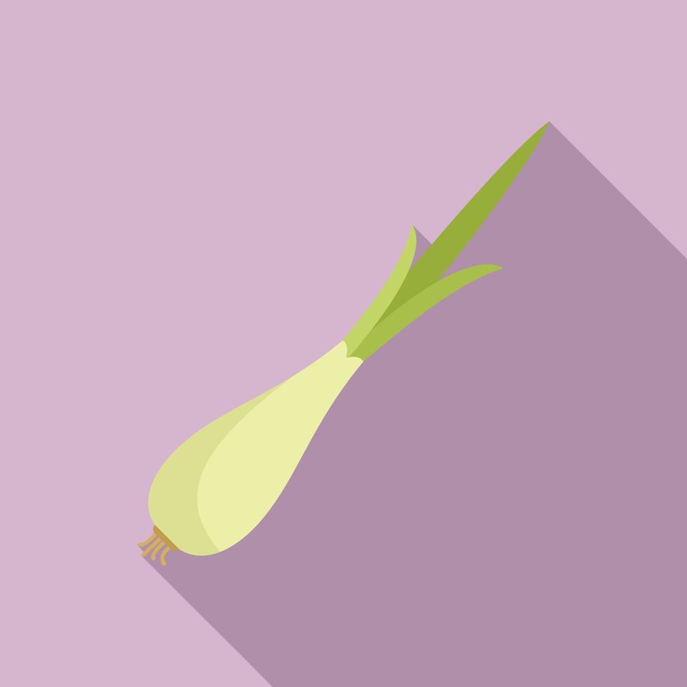 Leek chive icon flat vector. Fresh garlic vector