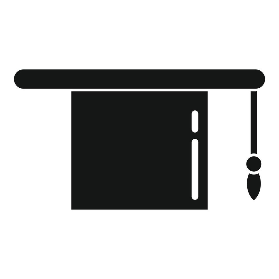 vector simple de icono de sombrero de graduación maestro. diploma univesitario