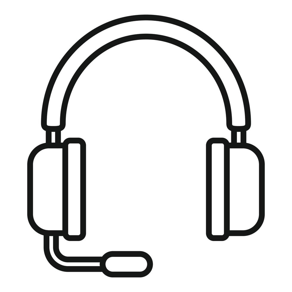 Phone headset icon outline vector. Customer headphone vector
