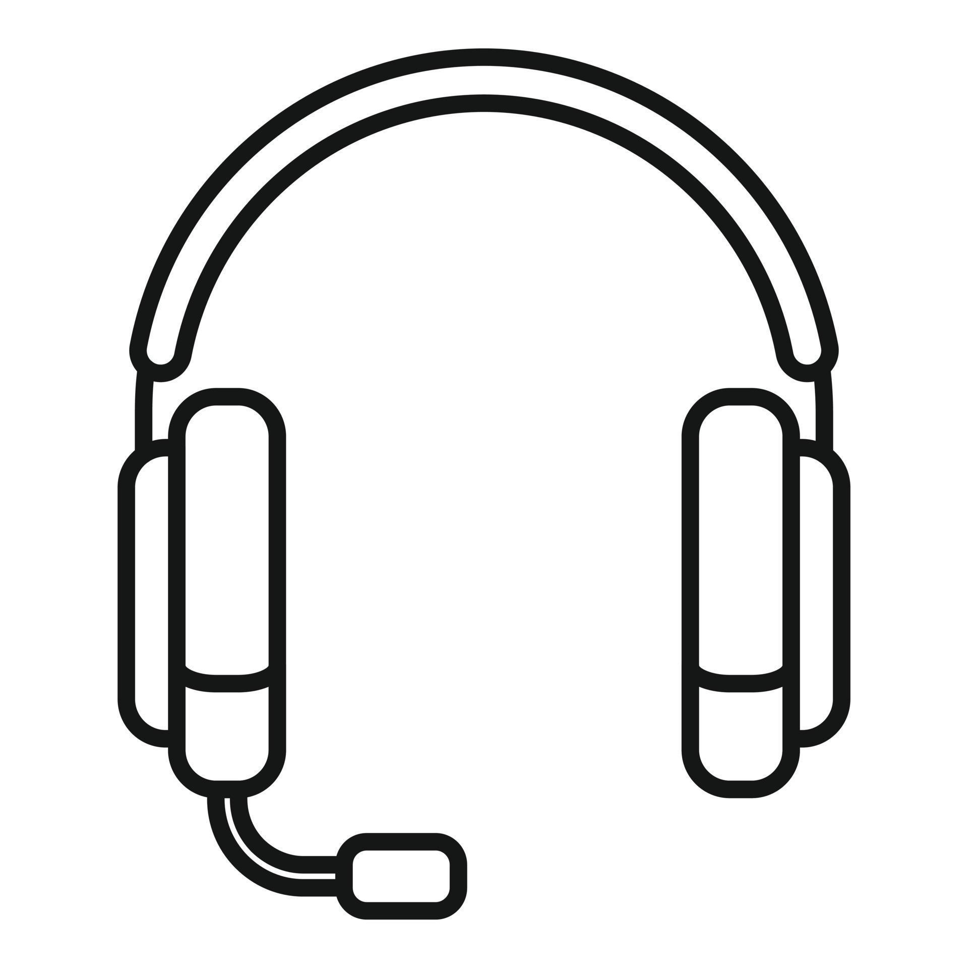 Headset mic icon outline vector. Microphone headphone 15109766 Vector