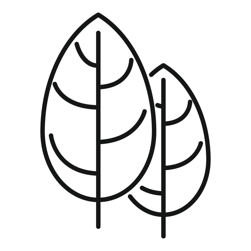 vector de contorno de icono de especias de albahaca. hierba para cocinar