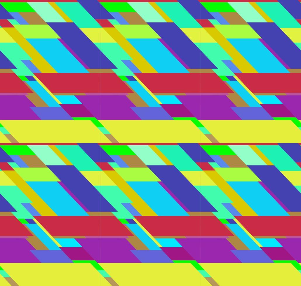 Flat colorful seamless pattern with chaotic skewed rectangles vector