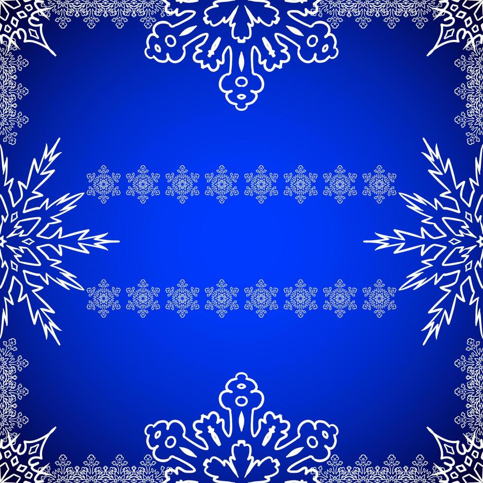 Christmas frame with drawn snowflakes on the edges vector