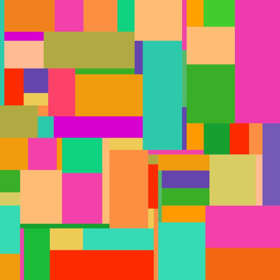 Flat colorful pattern with chaotic tiled rectangles vector