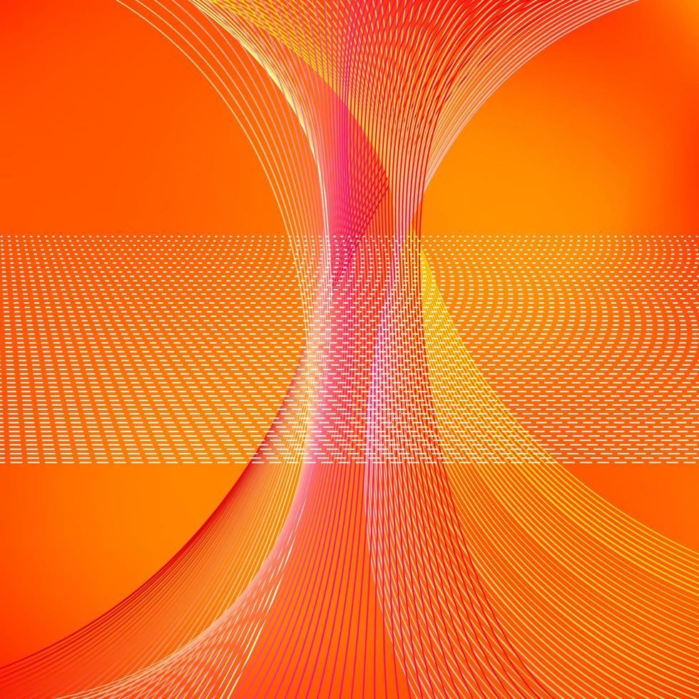 Fondo de vector abstracto con líneas naranjas combinadas