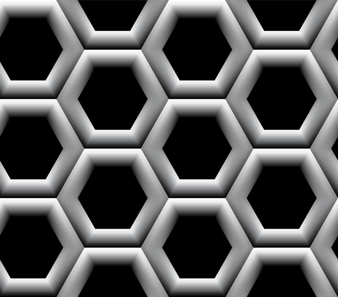 Seamless pattern with black and white hexagonal cells vector