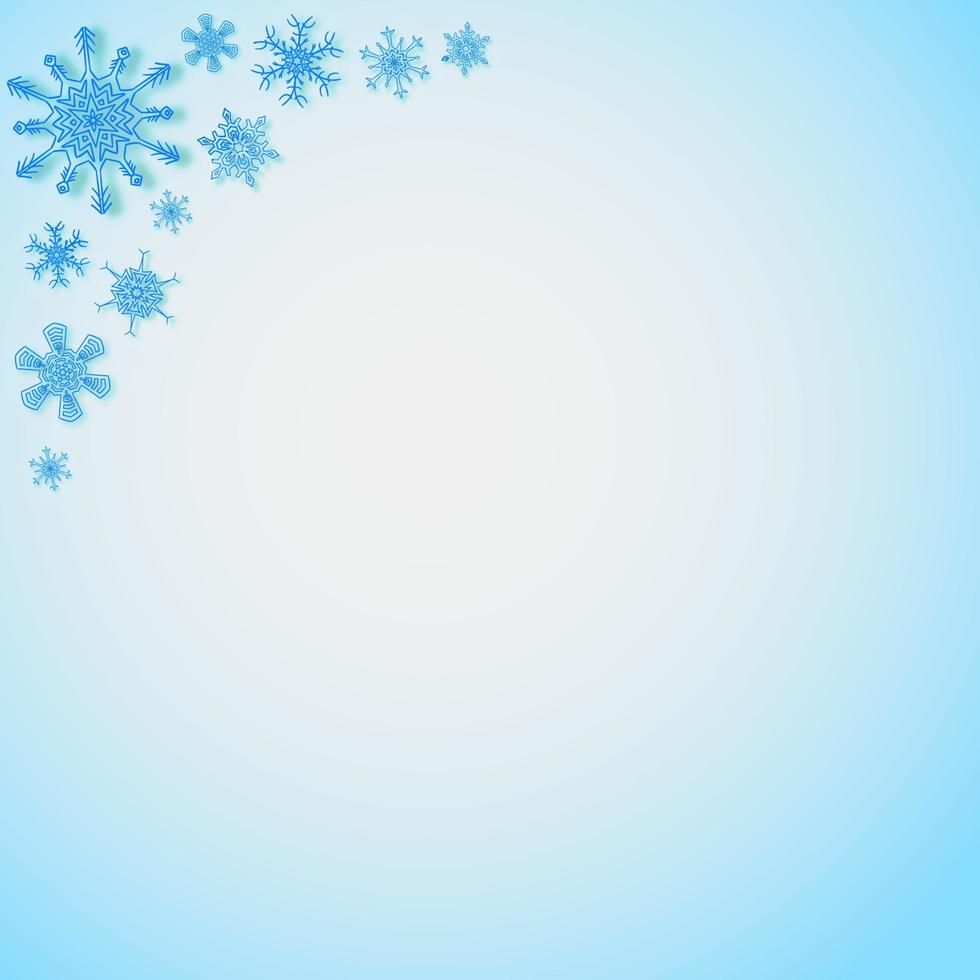 Rectangular frame with snowflakes in the corner vector