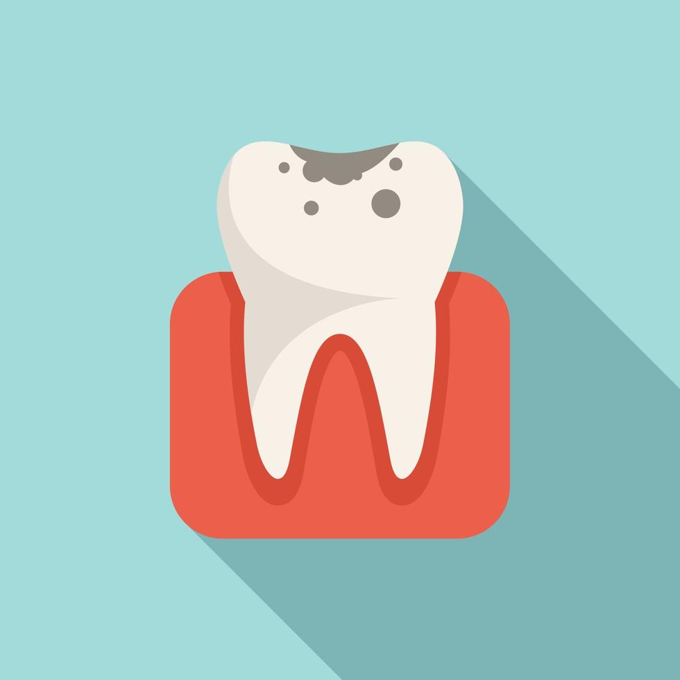 Tooth disease icon flat vector. Throat tonsil vector