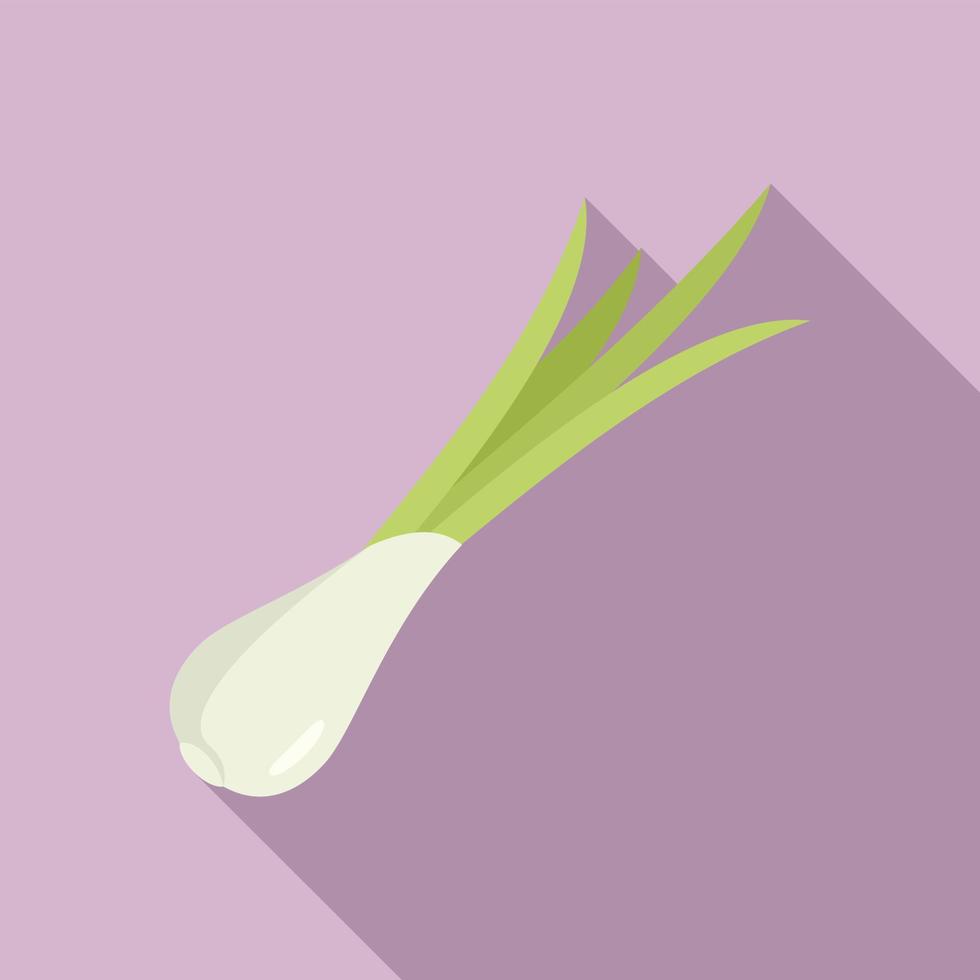 Leaf chive icon flat vector. Fresh onion vector