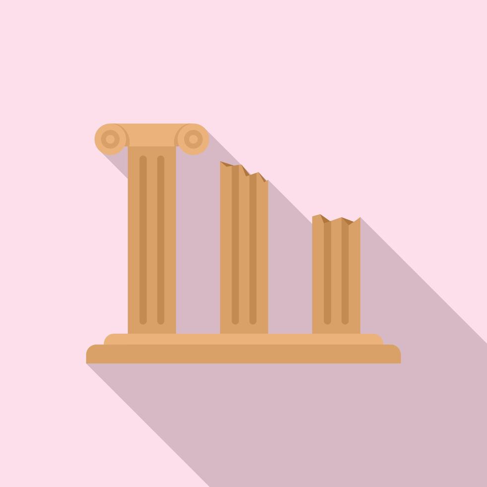 Ancient greek column icon flat vector. Roman pillar vector