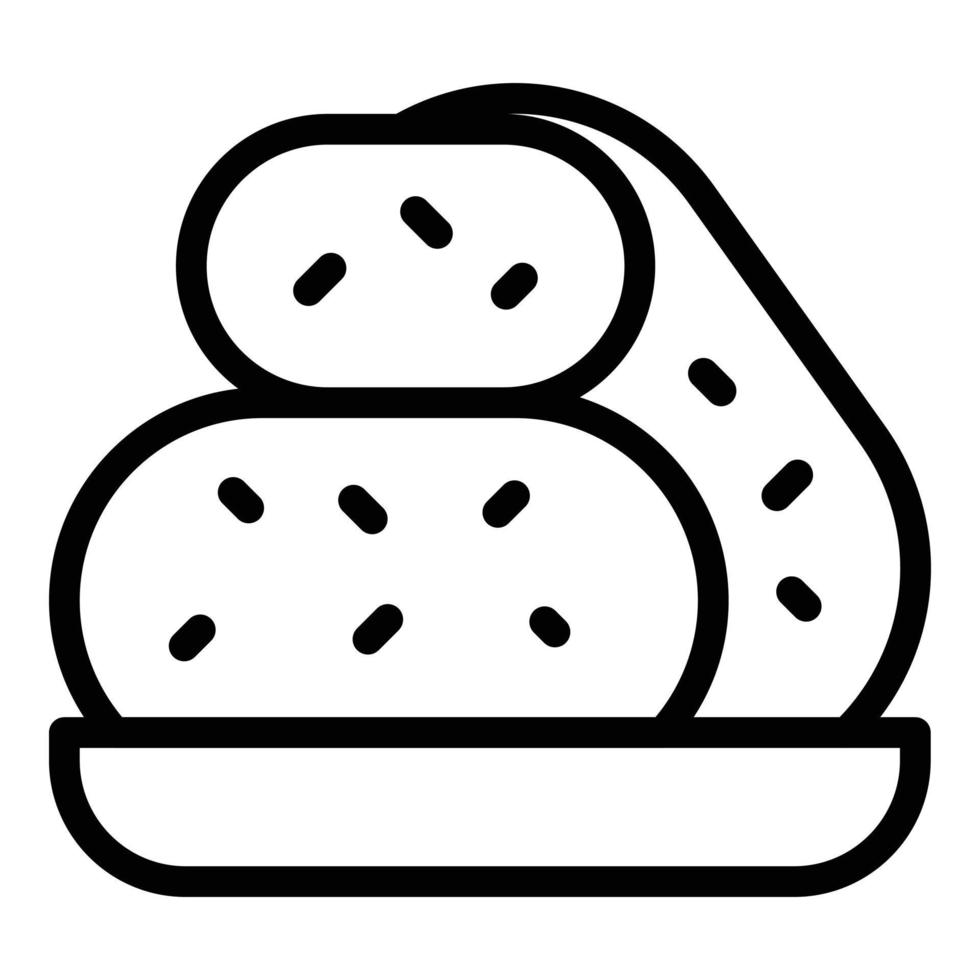Pork croquette icon outline vector. Dutch potato vector