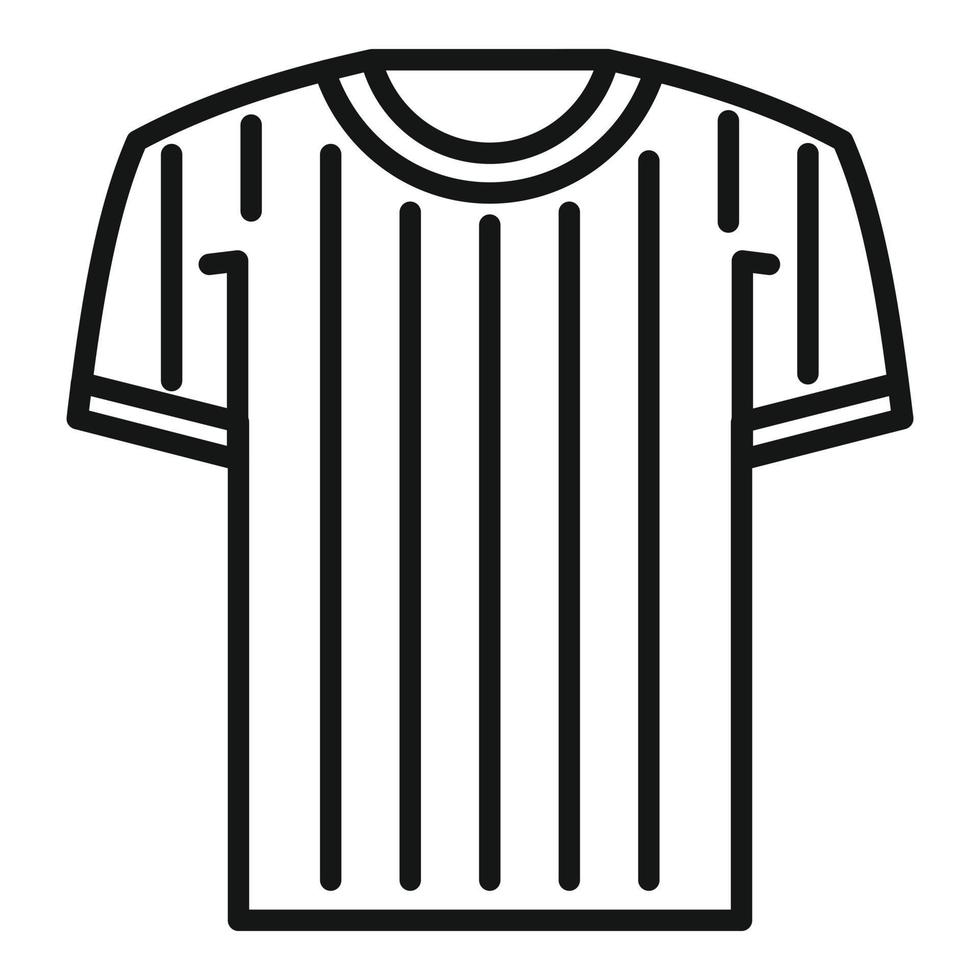 vector de contorno de icono de camiseta de árbitro. pena de juez