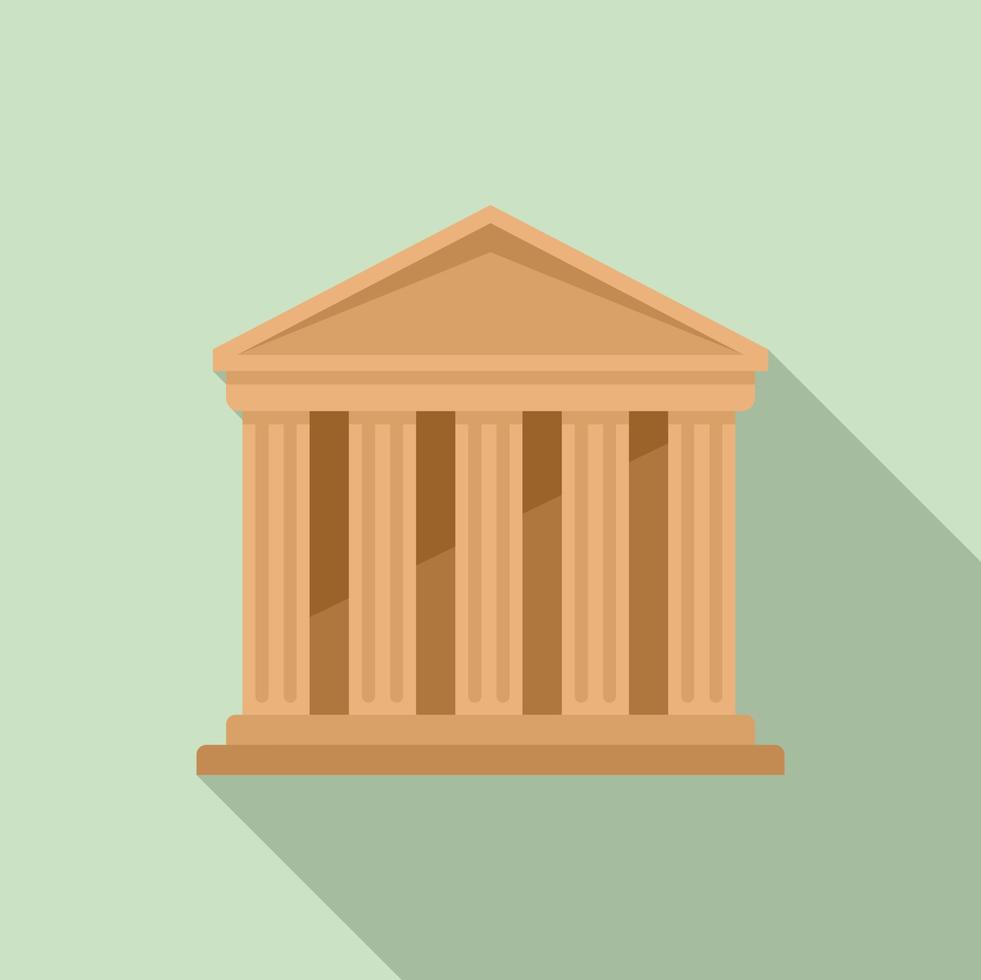 Ancient greek temple icon flat vector. Parthenon column vector