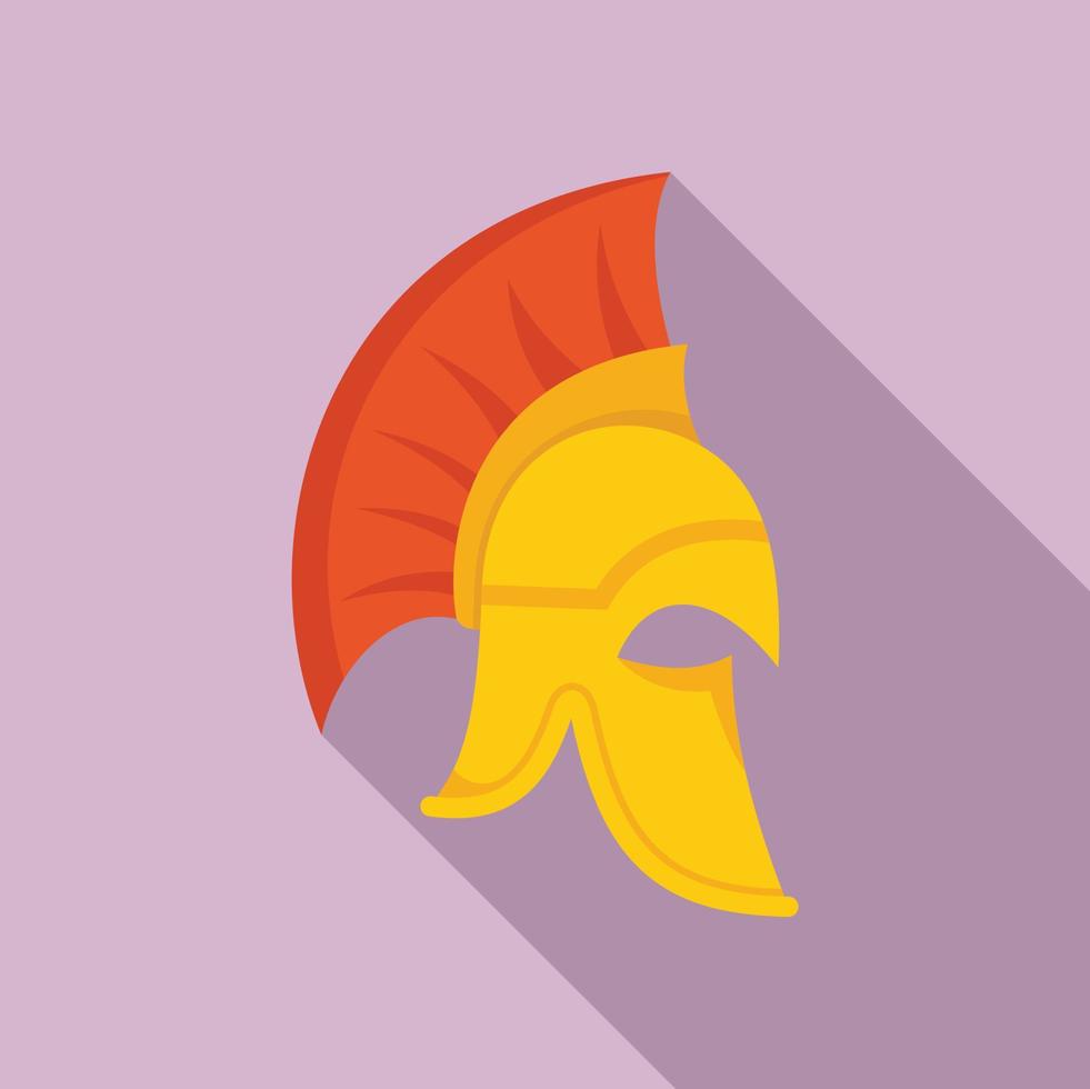 Ancient greek helmet icon flat vector. Spartan warrior vector