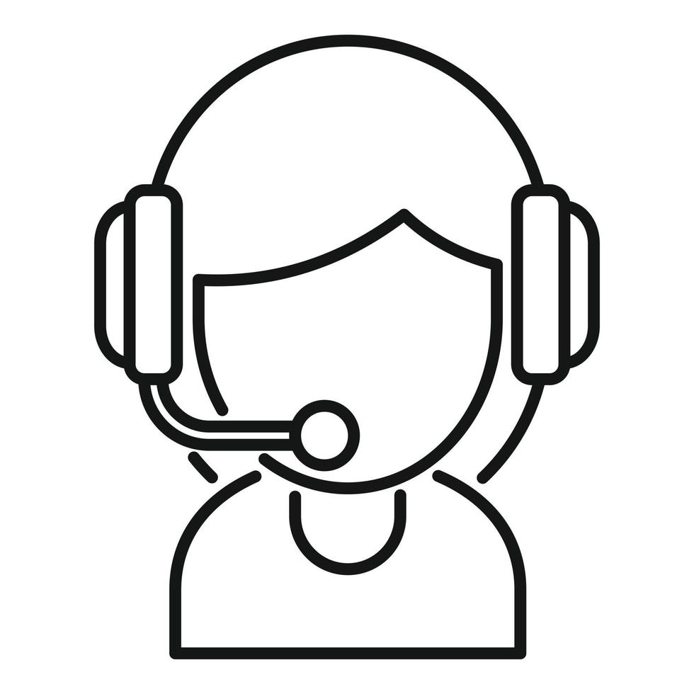 Girl streamer icon outline vector. Live stream vector