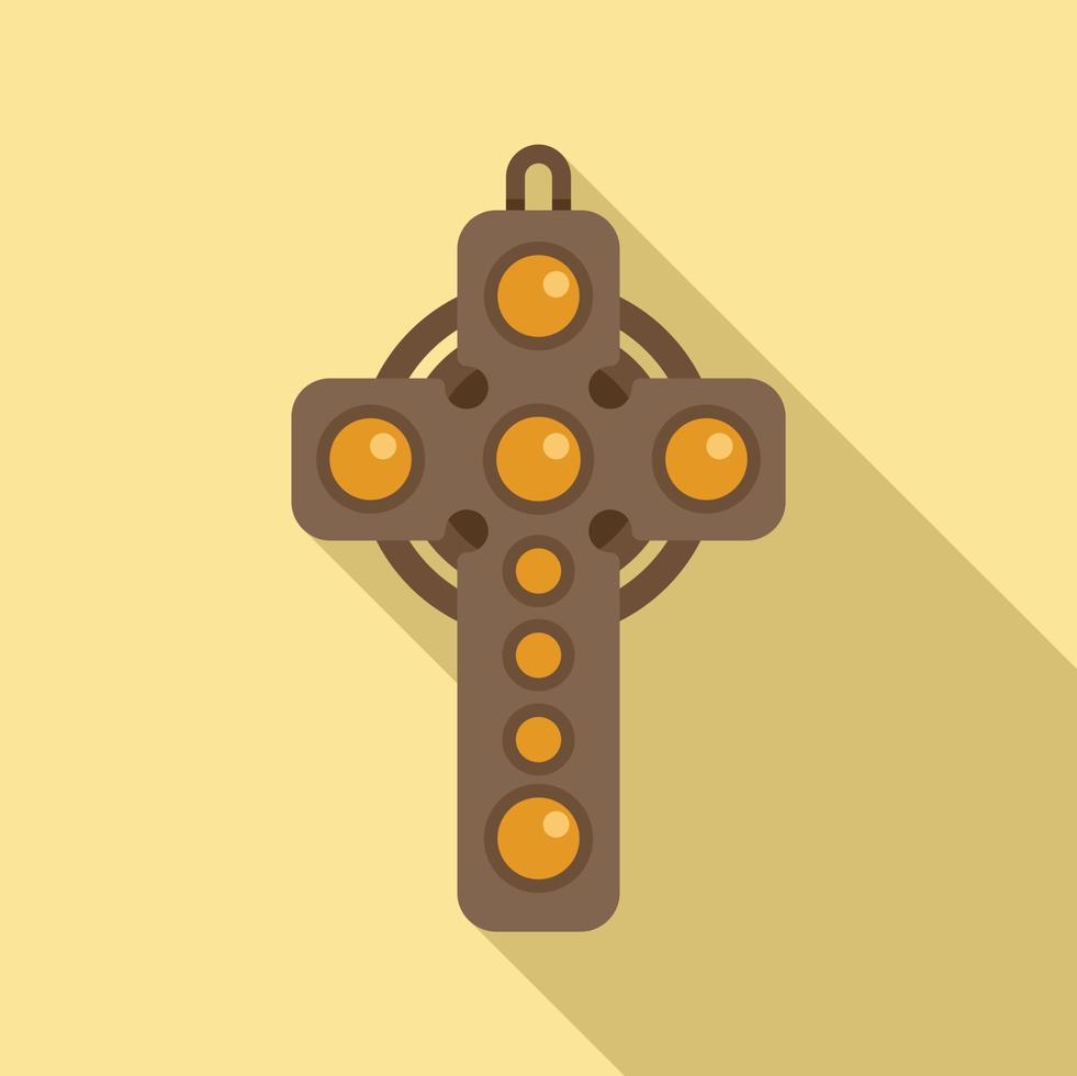 Cross amulet icon flat vector. Magic ox vector
