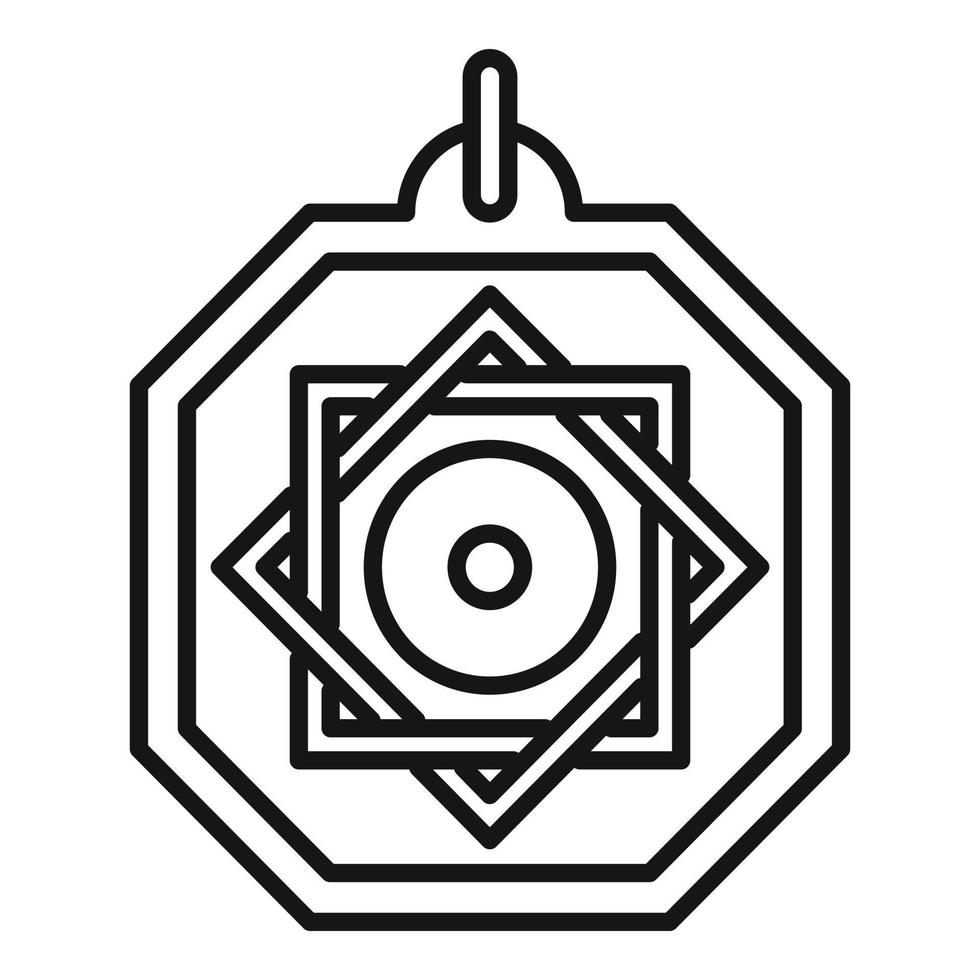 Hand amulet icon outline vector. Greek amulet vector