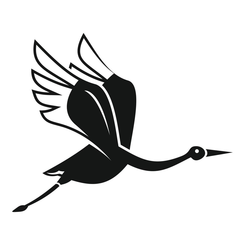 Crane stork icon simple vector. Bird fly vector