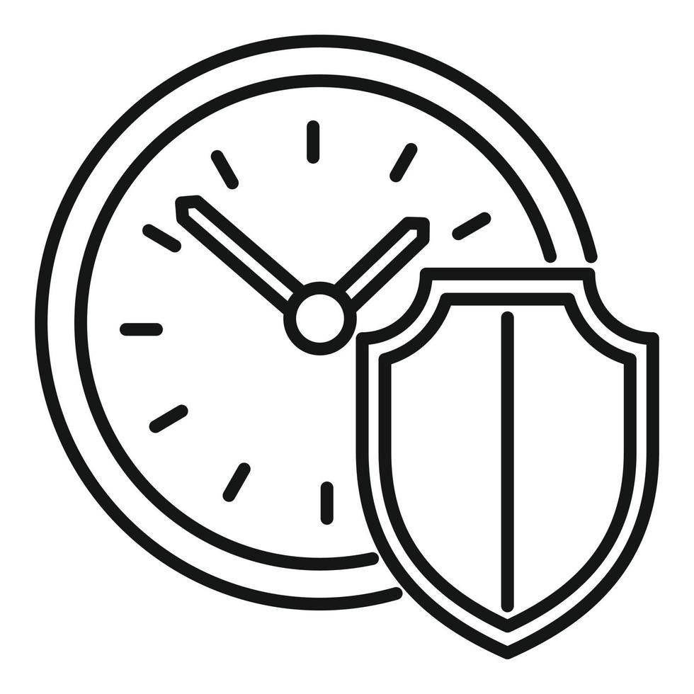 proteger el vector de contorno del icono de tiempo. reloj seguro