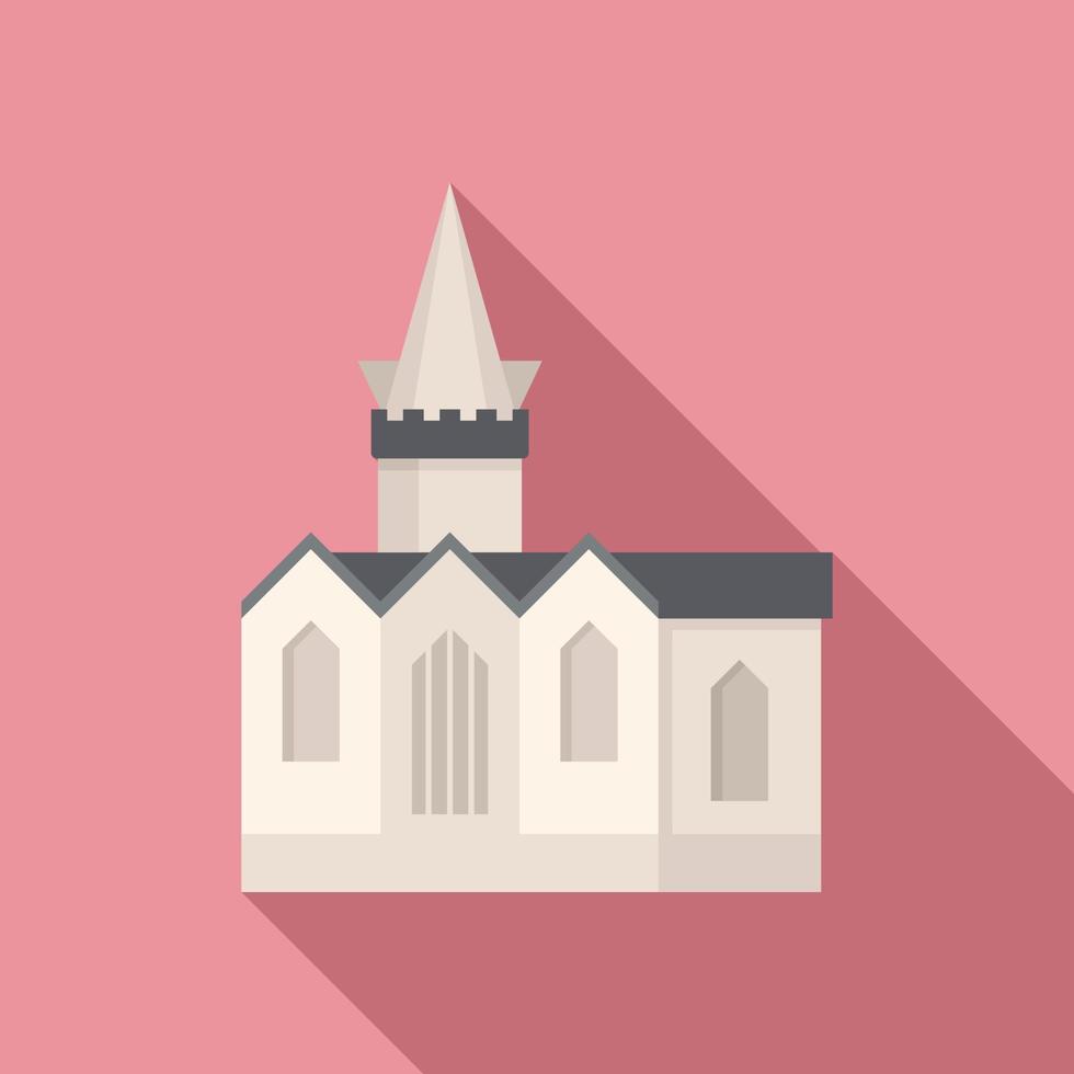 Catholic church icon flat vector. Building wedding vector