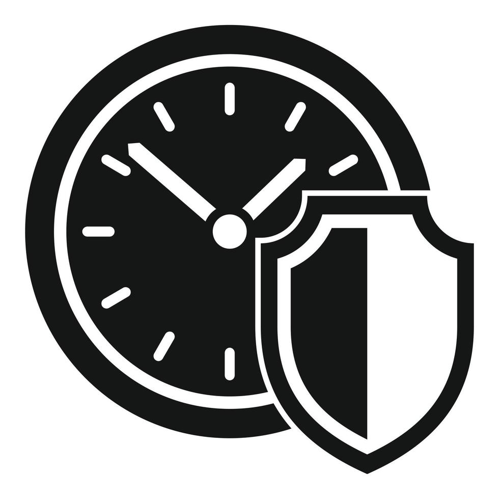 Protect time icon simple vector. Safe clock vector