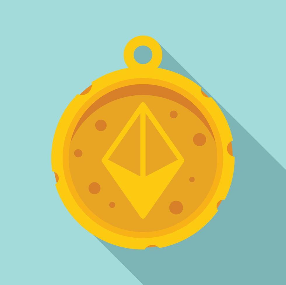 Fortune amulet icon flat vector. Bead hamsa vector