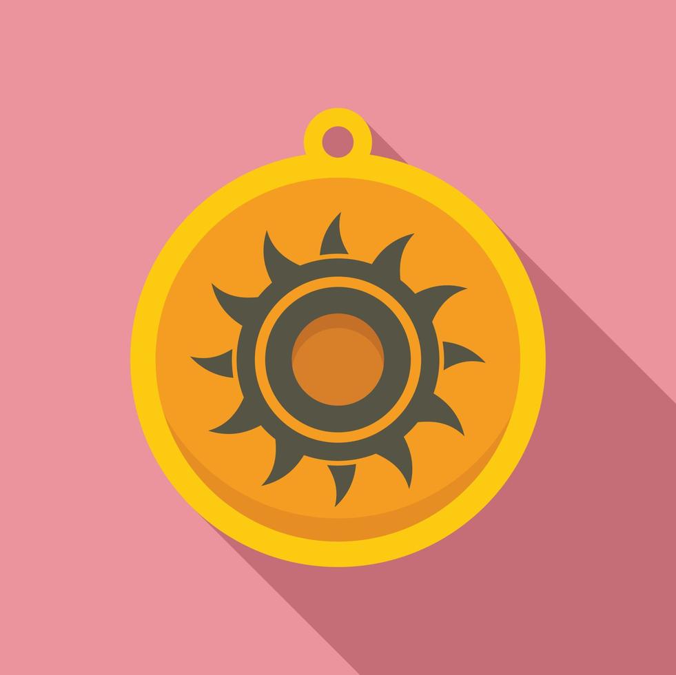 Mystical sun amulet icon flat vector. Viking amulet vector
