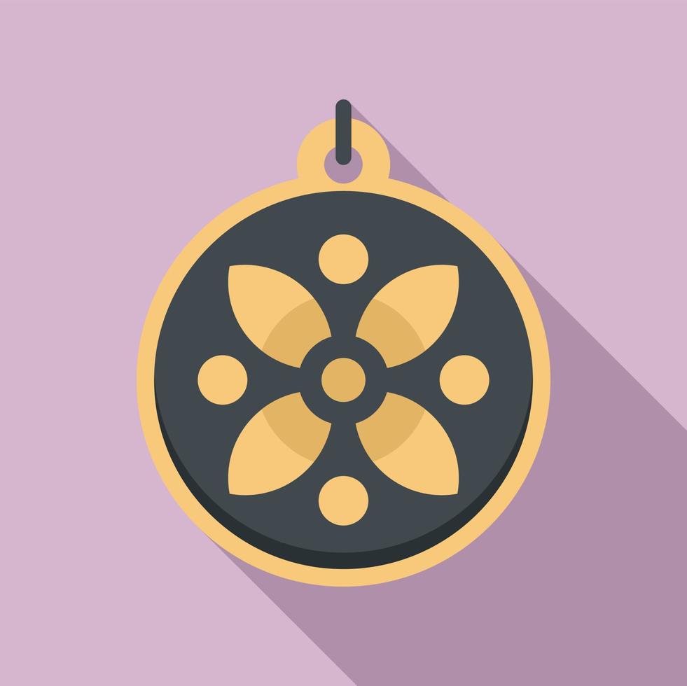 Flower amulet icon flat vector. Magic hand vector