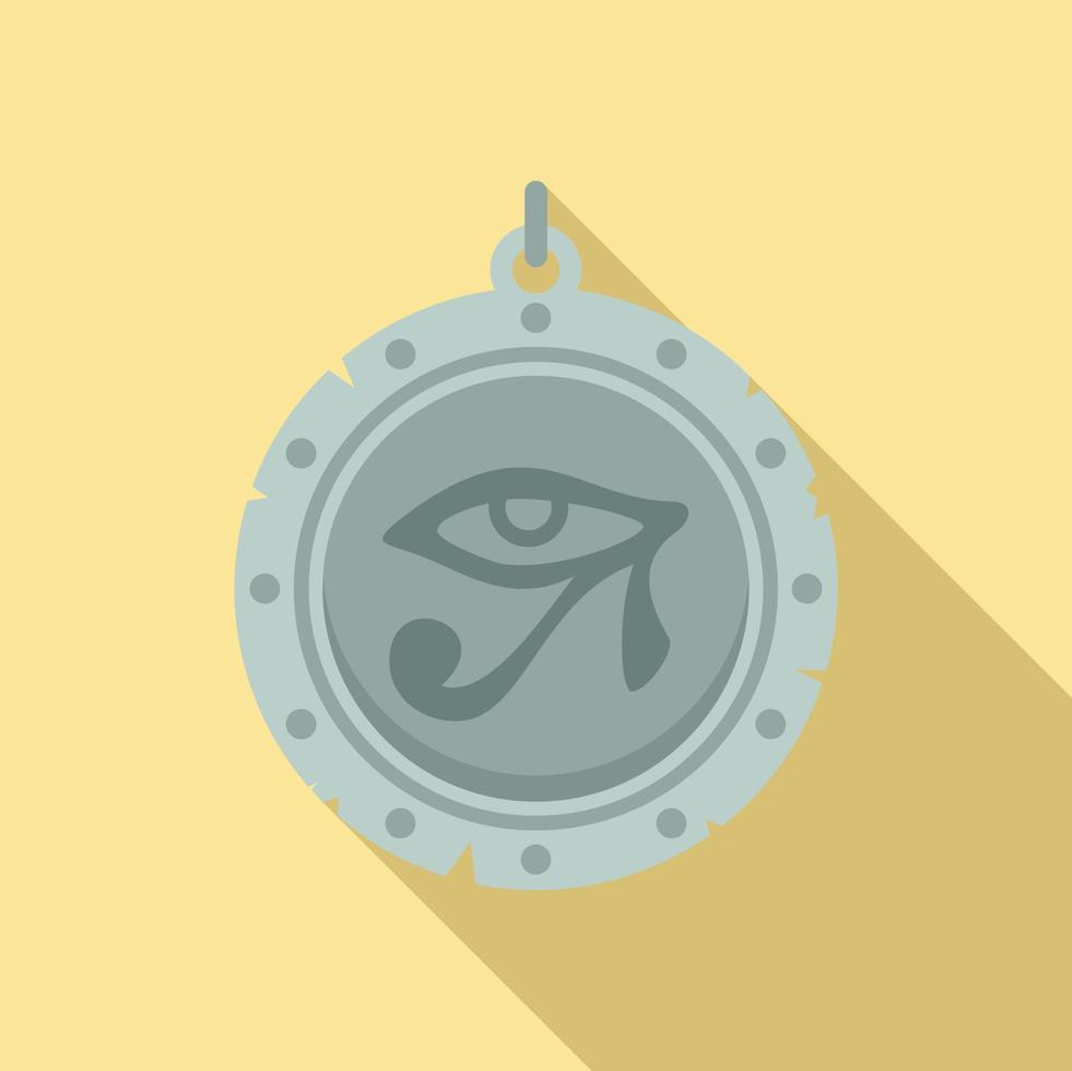 Egypt eye amulet icon flat vector. Magic hand vector