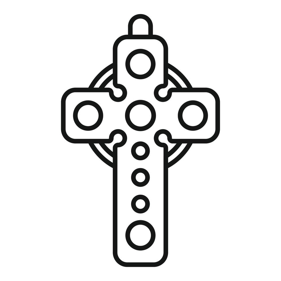 Cross amulet icon outline vector. Magic ox vector