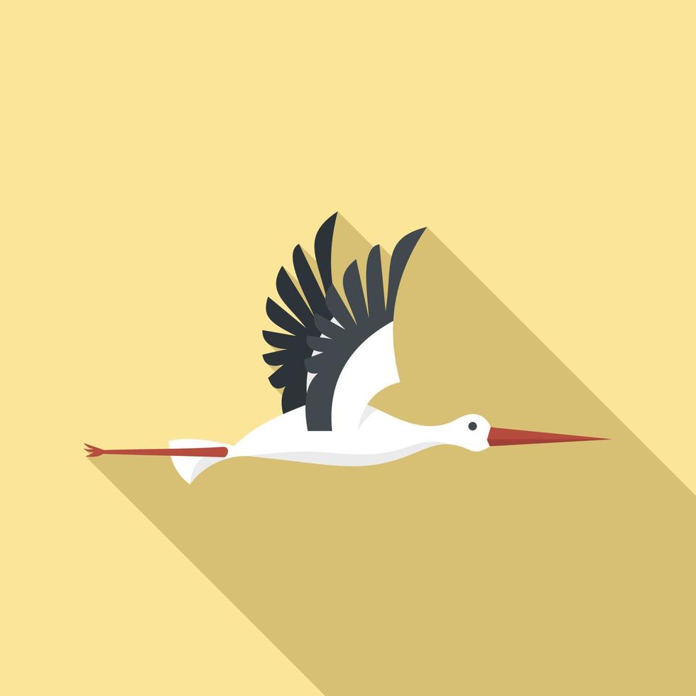 icono de cigüeña china vector plano. ave voladora