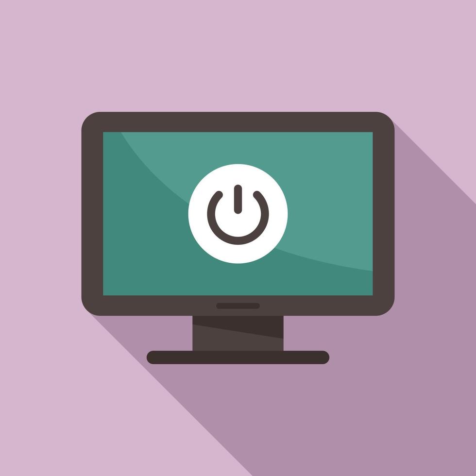 Turn off pc icon flat vector. Computer button vector