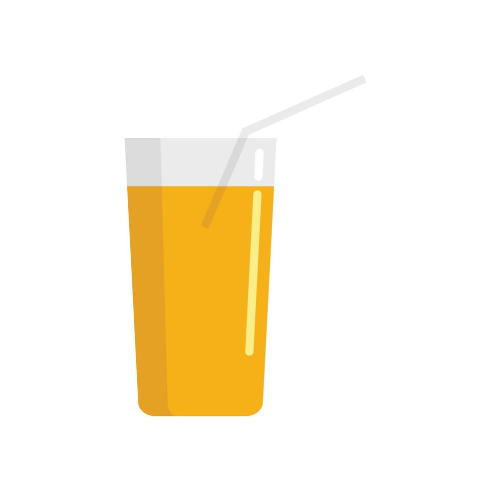 Juice glass icon flat isolated vector