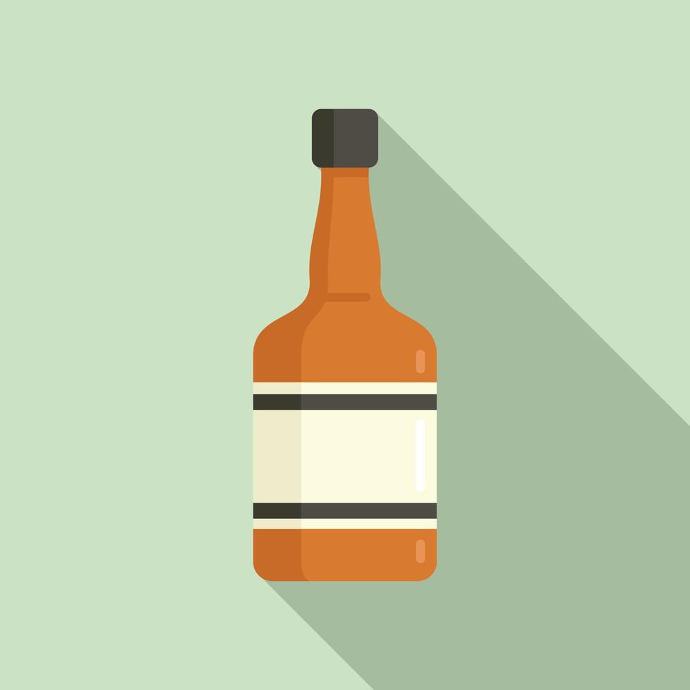 icono de botella de whisky vector plano. botella de vidrio de alcohol