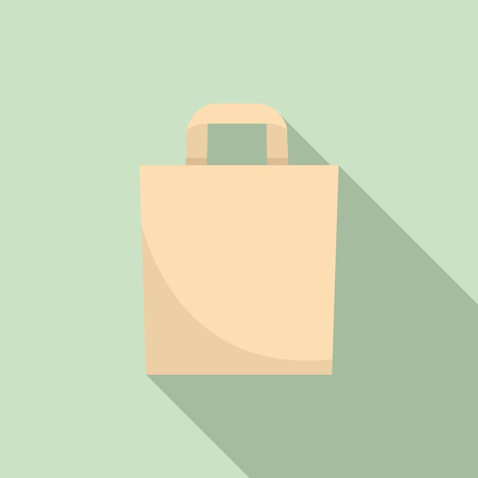 Canvas eco bag icon flat vector. Fabric reusable vector