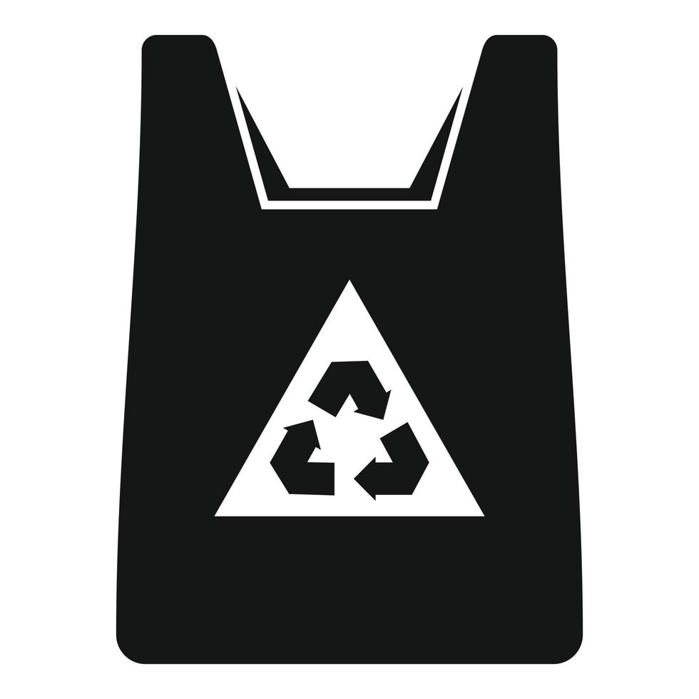 vector simple de icono de bolsa ecológica. bolsa de asa