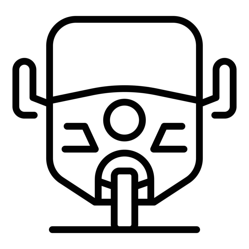 vector de contorno de icono de triciclo asiático. vieja bicicleta