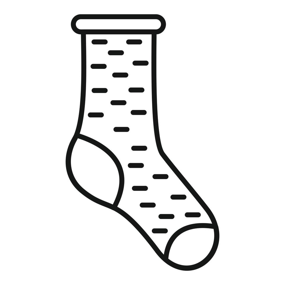 Cute sock icon outline vector. Sport wool item vector