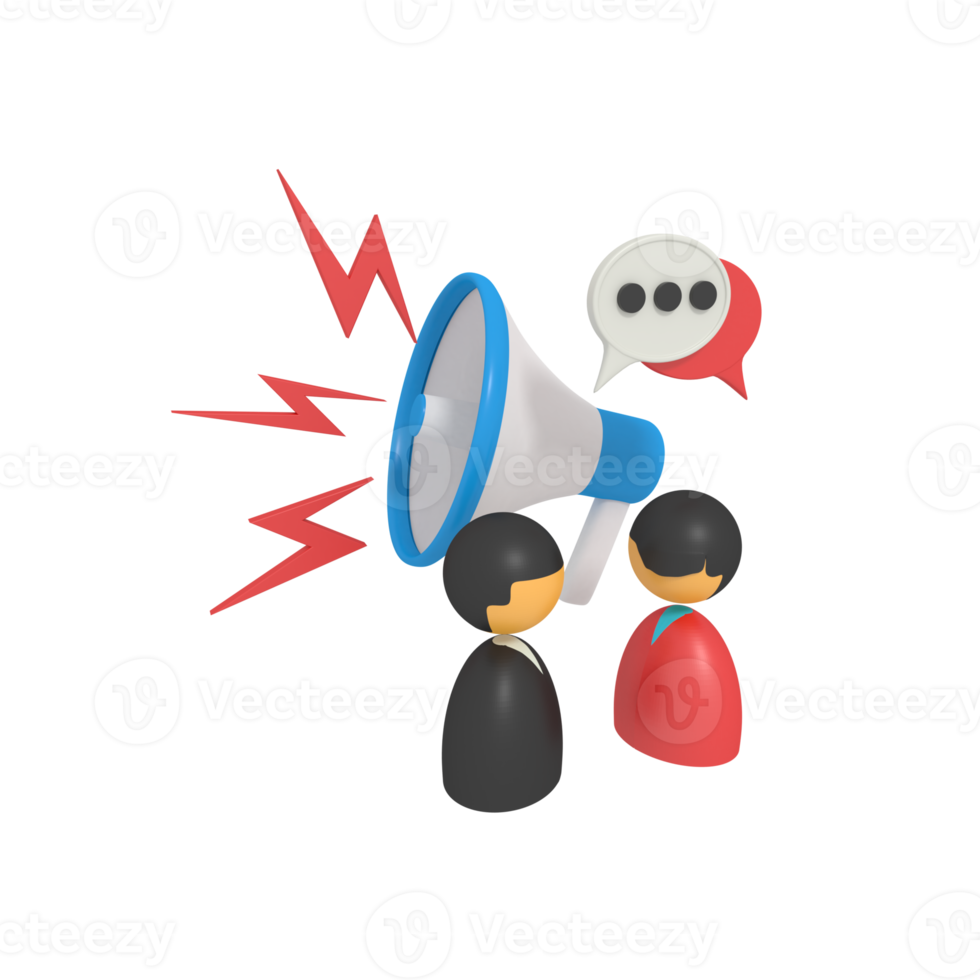 3d illustration of communication two profile with speaker png
