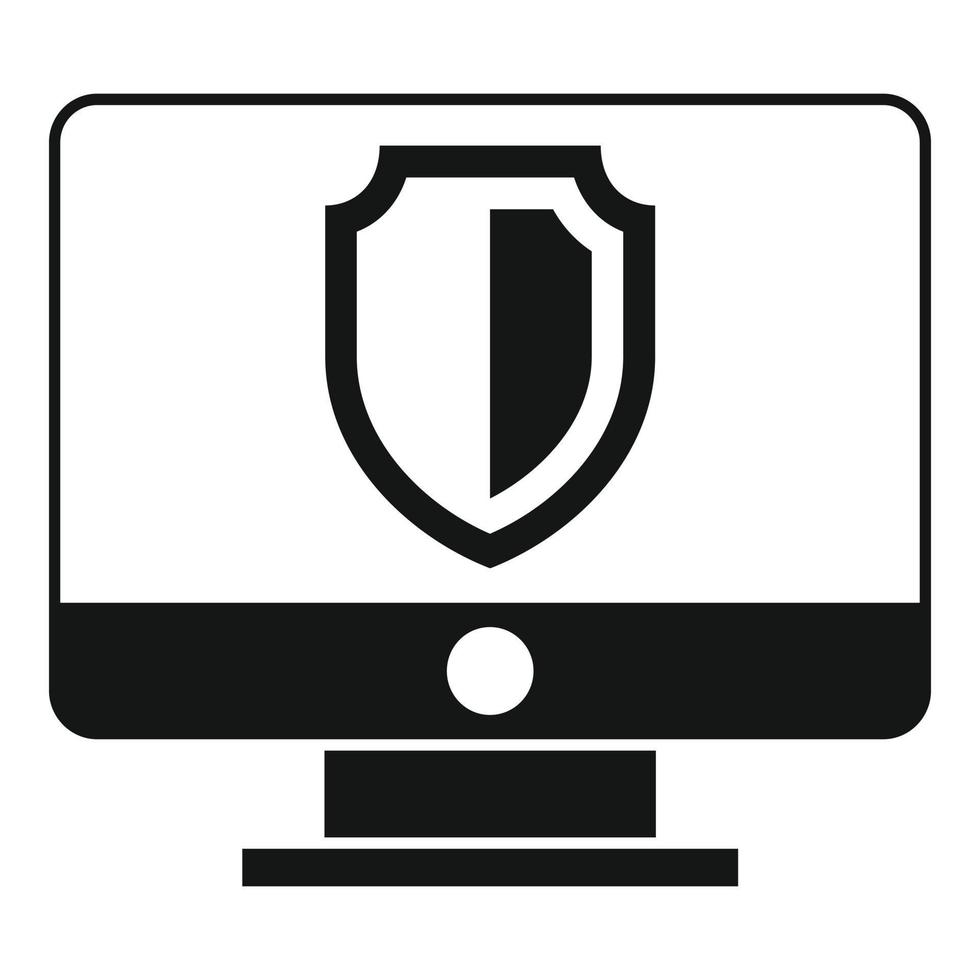 icono de protección de pc vector simple. datos seguros