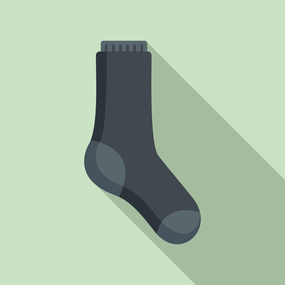 Woolen sock icon flat vector. Winter item vector