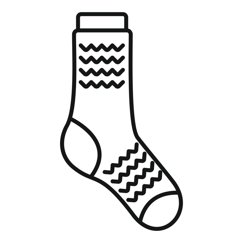 vector de contorno de icono de calcetín sucio. artículo deportivo de lana