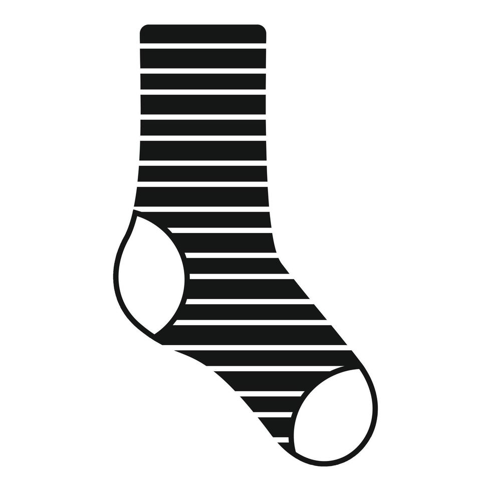 Striped sock icon simple vector. Fashion sock vector