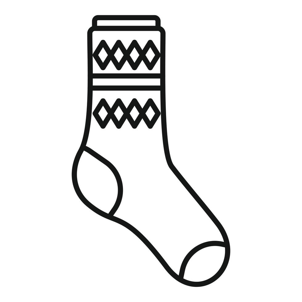 Design sock icon outline vector. Cute cotton item vector