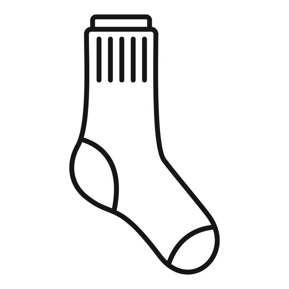 vector de contorno de icono de calcetín infantil. calcetín de moda
